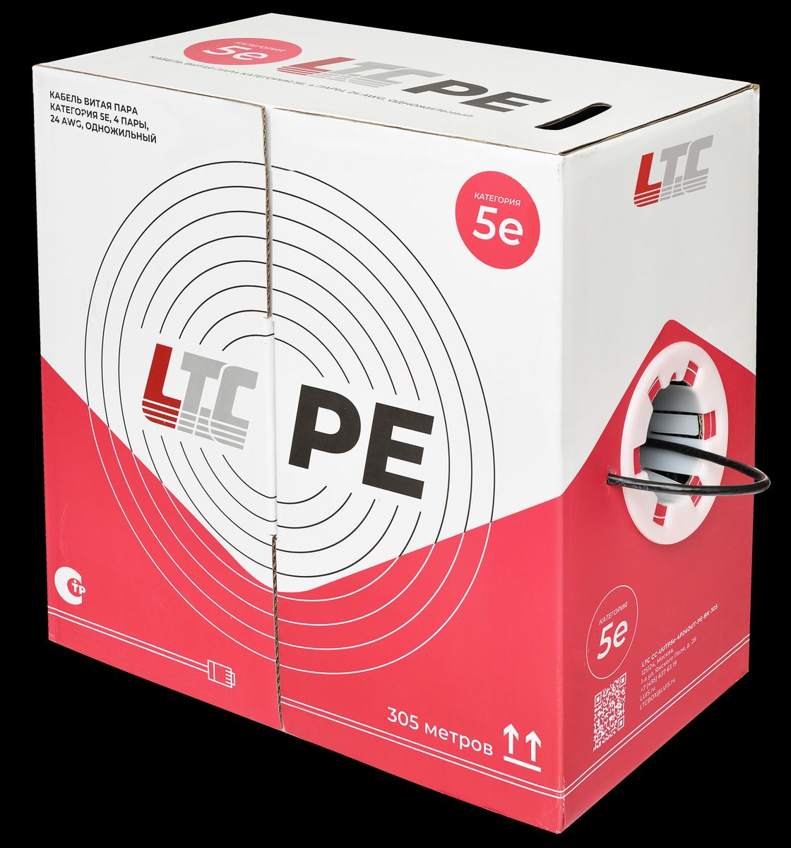 Кабель витая пара LTC CC-UUTP5e-4P24OUT-PE-BK-305